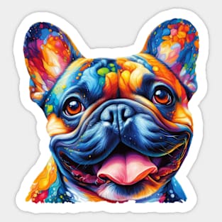 Colorful Frenchie Painting Sticker